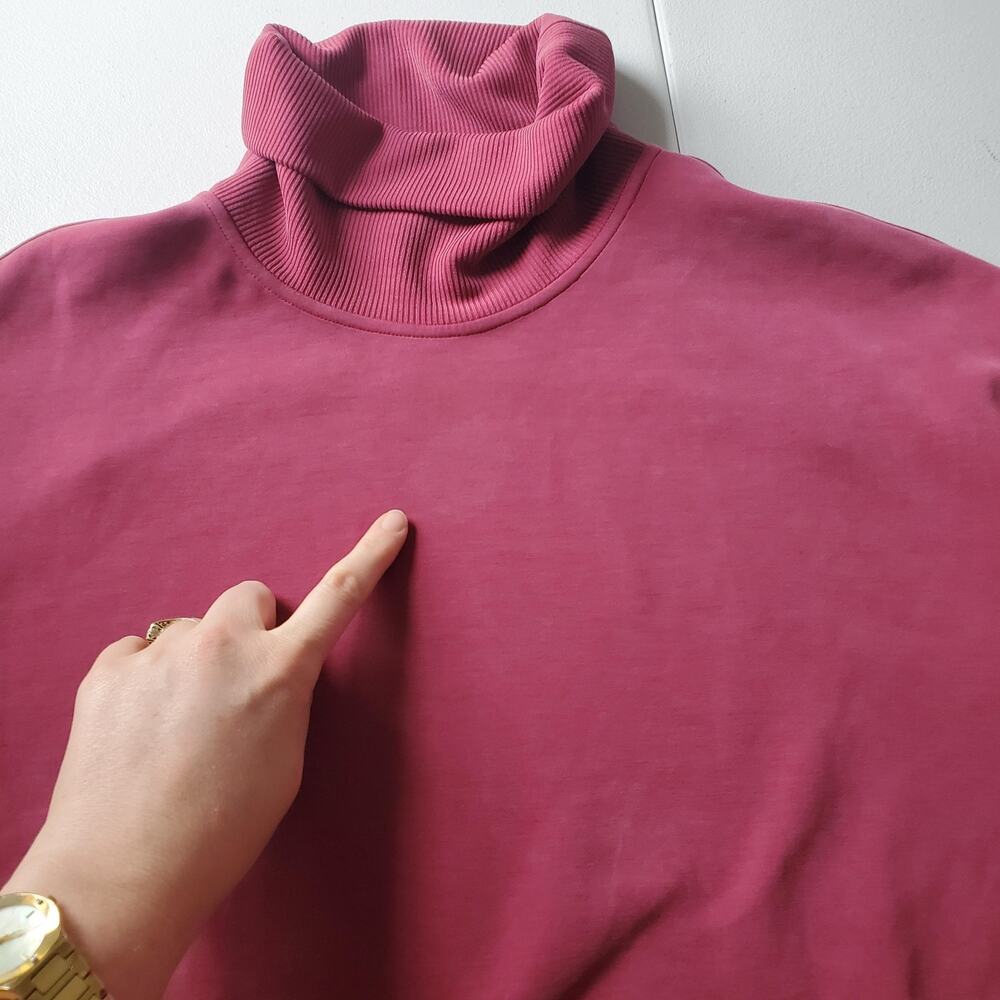 Lululemon Sweatshirt Womens 4 Pink Turtleneck Oversized Pullover Fleece Yoga - Picture 5 of 10